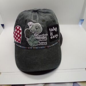 Hand Crafted Gray Embroidered Cap